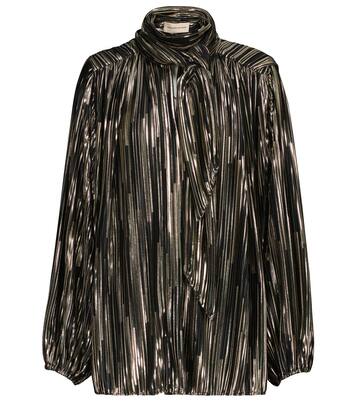 Metallic tie-neck blouse | Alexandre Vauthier