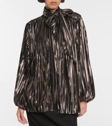 Metallic tie-neck blouse | Alexandre Vauthier