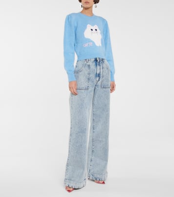 High-Rise Wide-Leg Jeans | Alessandra Rich