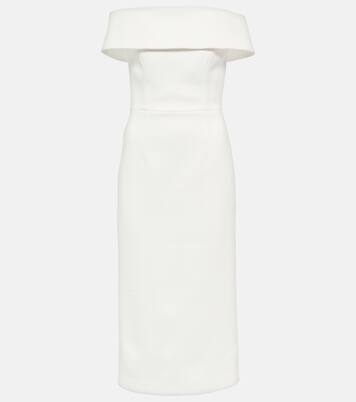 Robe de mariée Amore à encolure bardot en crêpe | Rebecca Vallance