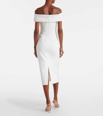 Robe de mariée Amore à encolure bardot en crêpe | Rebecca Vallance