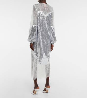 Robe Zahara à sequins et dentelle | Costarellos