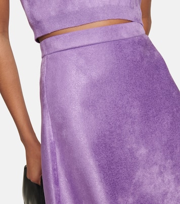 Mini-jupe en velours de laine mélangée | Alaïa