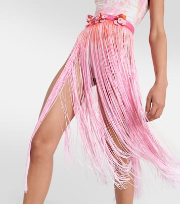 Midirock mit Leder | Roberta Einer