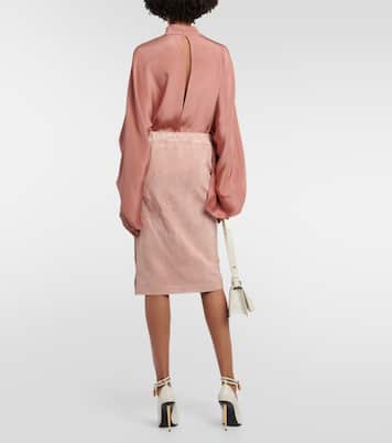 Plonge leather midi skirt | Tom Ford
