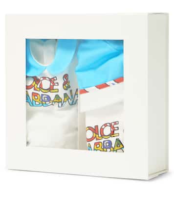 婴幼儿 — 棉质连身衣、围兜与便帽套装 | Dolce&Gabbana Kids