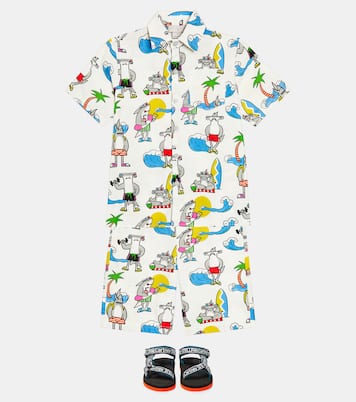 Printed cotton poplin T-shirt | Stella McCartney Kids