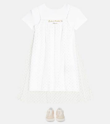 Vestido de algodón con lunares | Balmain Kids