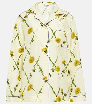 Floral silk poplin pajama shirt | Burberry