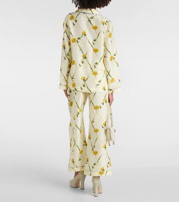 Floral silk poplin pajama shirt | Burberry