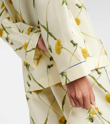Floral silk poplin pajama shirt | Burberry