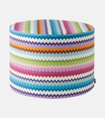 Riverbero Zigzag cotton canvas pouf | Missoni
