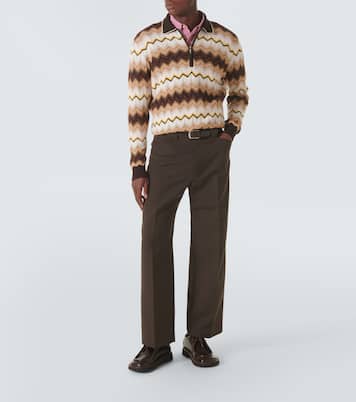 Zigzag cotton and wool half-zip sweater | Missoni