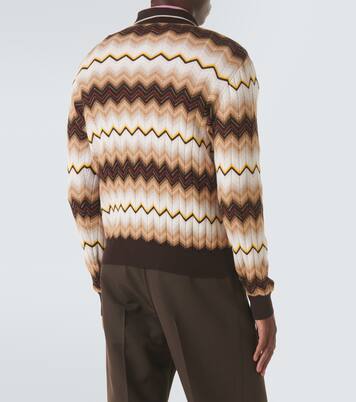 Zigzag cotton and wool half-zip sweater | Missoni