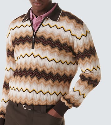 Zigzag cotton and wool half-zip sweater | Missoni