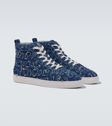 Louis denim high-top sneakers | Christian Louboutin