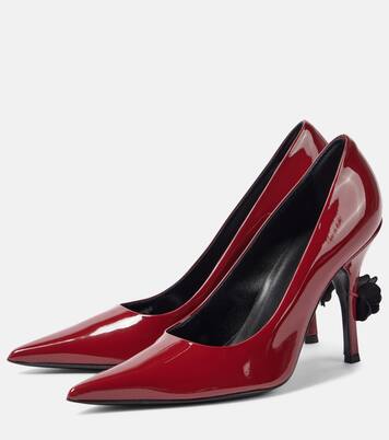 Floral-appliqué patent leather pumps | Magda Butrym