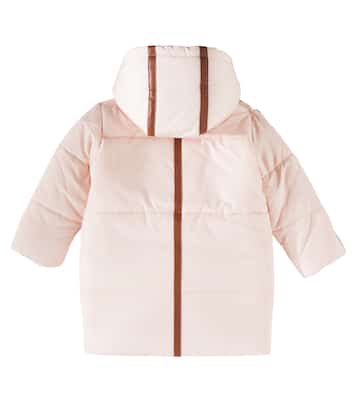 Faux leather-trimmed puffer coat | Chloé Kids