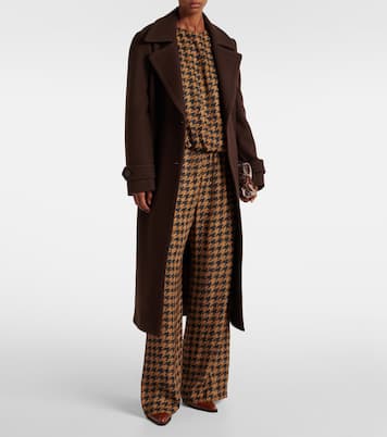 Houndstooth satin blouse | Dries Van Noten