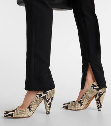 Pantalones slim Lenro de tiro alto con satén | Khaite