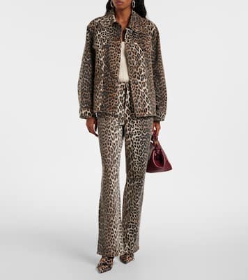 Bedruckte Ankle Boots aus Satin | Ganni