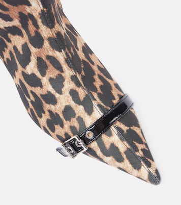 Bedruckte Ankle Boots aus Satin | Ganni