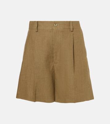 Tracy pleated linen shorts | Ralph Lauren Collection