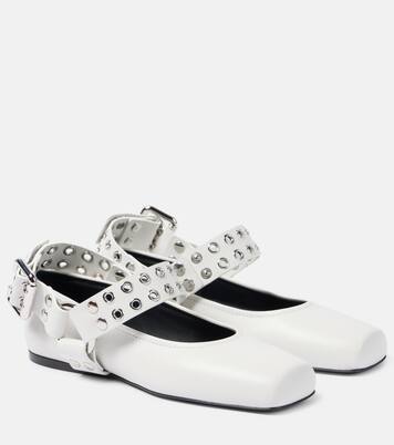 Embellished leather ballet flats | Alaïa