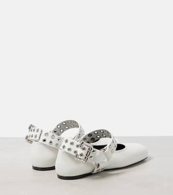 Embellished leather ballet flats | Alaïa