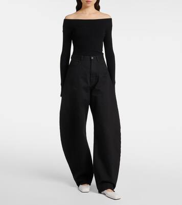 Embellished leather ballet flats | Alaïa