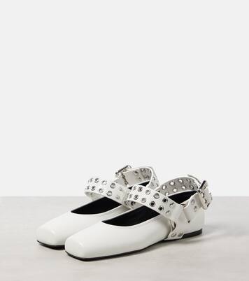 Embellished leather ballet flats | Alaïa