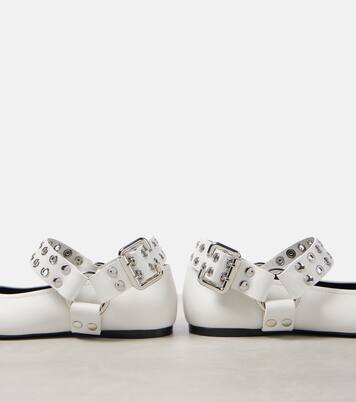 Embellished leather ballet flats | Alaïa