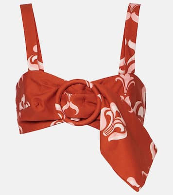 Bedrucktes Cropped-Top aus Baumwolle | Adriana Degreas