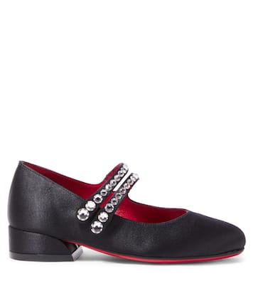 Jane Fille satin crêpe Mary Jane flats | Christian Louboutin Kids