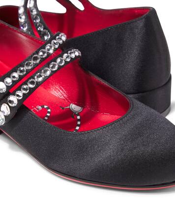 Jane Fille satin crêpe Mary Jane flats | Christian Louboutin Kids