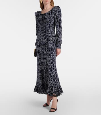 Polka-dot printed silk maxi dress | Alessandra Rich