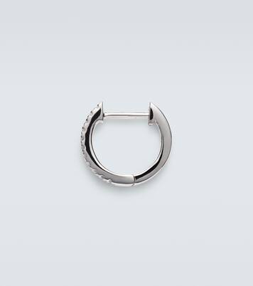 Einzelner Ohrring aus 14kt Weißgold mit Diamanten | Mateo