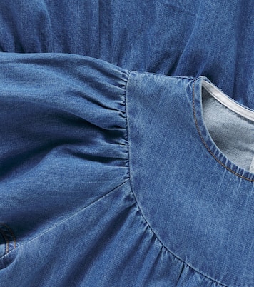 Balloon-sleeve cotton chambray dress | Petite Amalie  