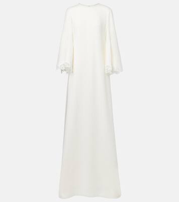 Lace-trimmed silk-blend georgette kaftan | Oscar de la Renta