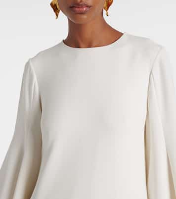 Lace-trimmed silk-blend georgette kaftan | Oscar de la Renta