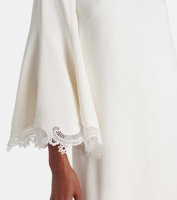 Lace-trimmed silk-blend georgette kaftan | Oscar de la Renta
