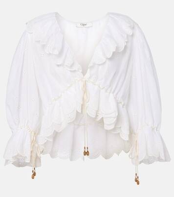Blouse brodée en coton | Chloé