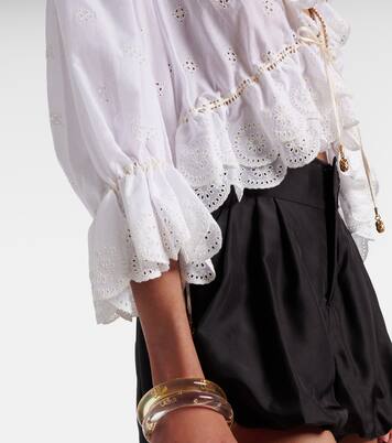 Blouse brodée en coton | Chloé