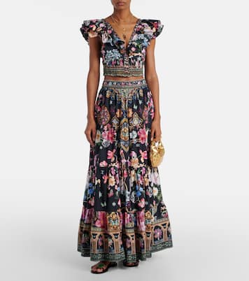 Cropped-Top aus Baumwolle mit Kristallen | Camilla