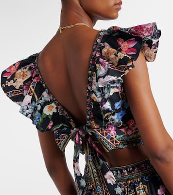 Cropped-Top aus Baumwolle mit Kristallen | Camilla