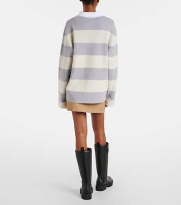 Striped wool and cotton-blend polo shirt | Moncler