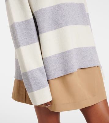 Striped wool and cotton-blend polo shirt | Moncler