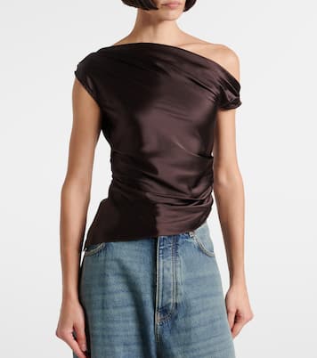 One-Shoulder-Top Phare aus Satin | Staud