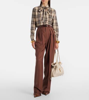 Camicia Cassandre in misto cotone a quadri | Saint Laurent