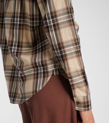 Camicia Cassandre in misto cotone a quadri | Saint Laurent